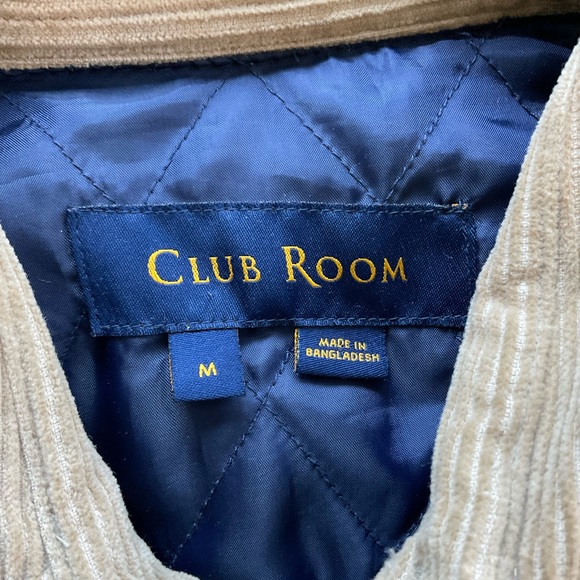 Club Room Corduroy Quilted Shacket Men’s MEDIUM Tan Khaki Shirt Jacket Button Up - Picture 6 of 11